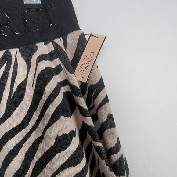 Victorias Secret Womens Medium High Waist Fleece Jogger Sweatpants Zebra Print - Picture 7 of 10